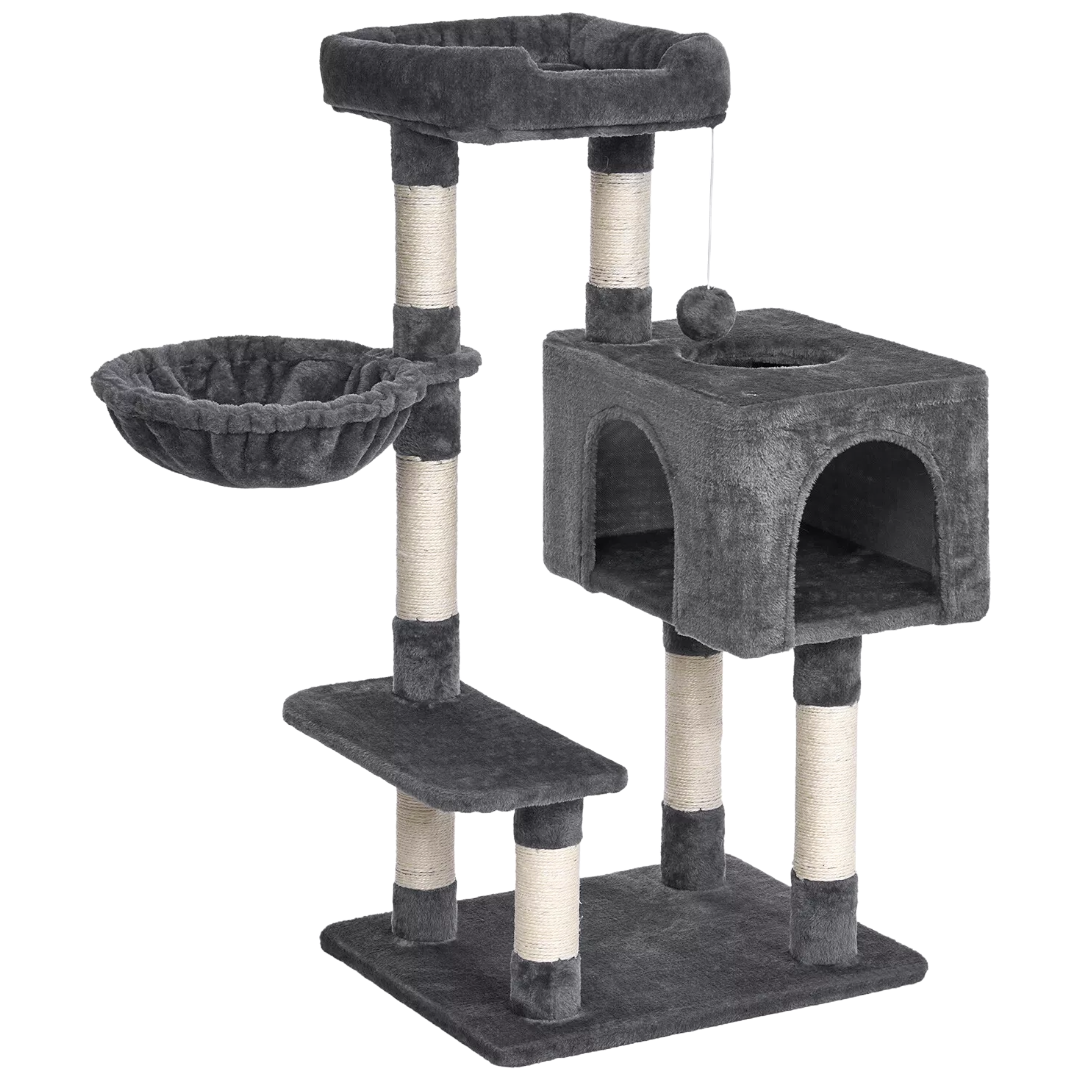 Cat Climbing Tower With Scratching Post (Large) | 100cm Tall Multi-Level with Cozy House