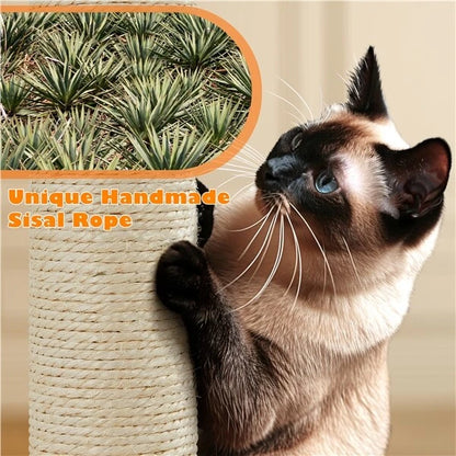 Cat Climbing Tower With Climbing Rope (Large) | 158cm Tall Multi-Level house with hammock