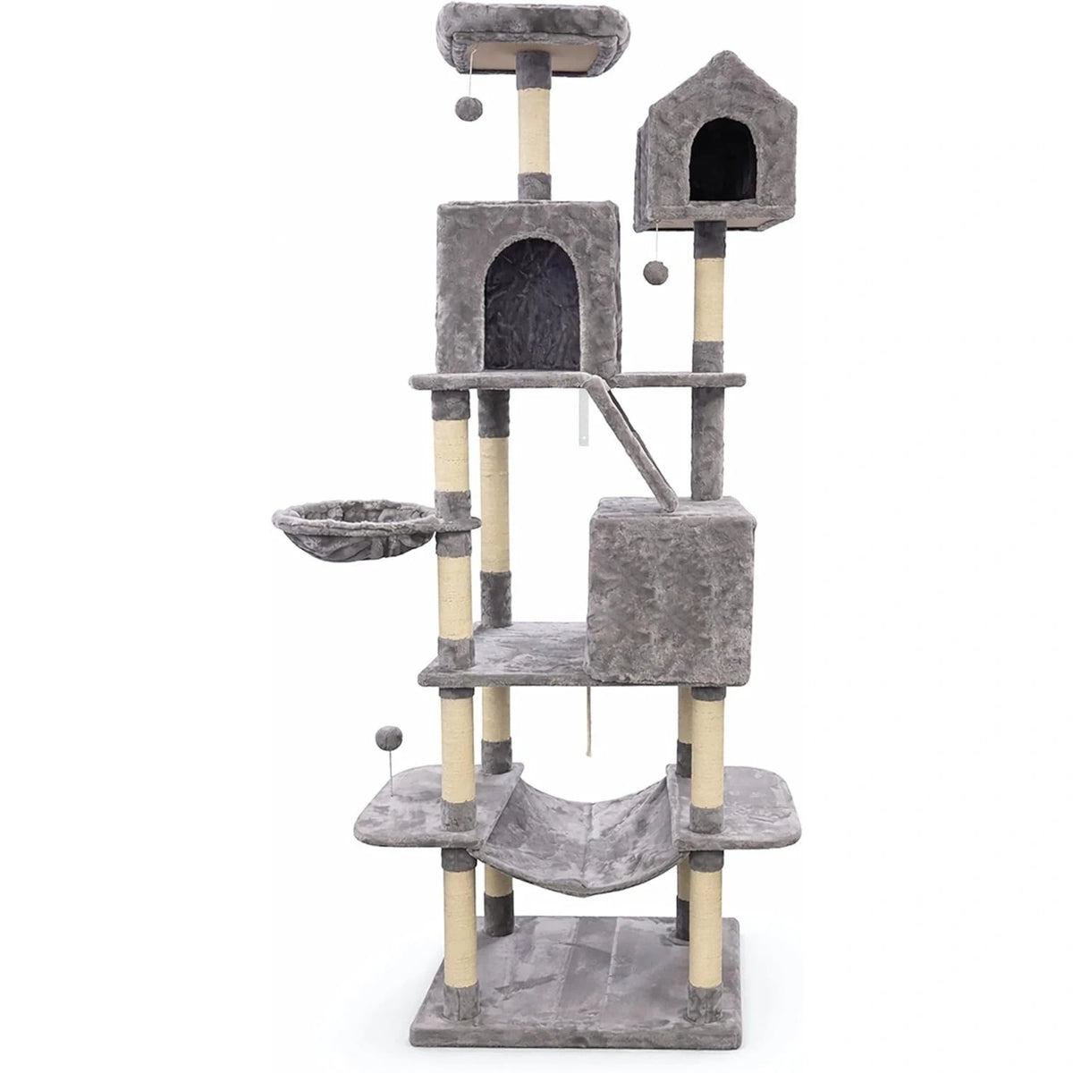 Cat Climbing Tower for Multiple Cats (XL) | 206cm Tall Multi-Level house with hammock