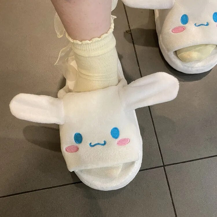 Kawaii Cinnamoroll Kitty Cloud Slippers/ Slides with Moving Ears | Kawaii Anime Cartoon Cute Home Slippers