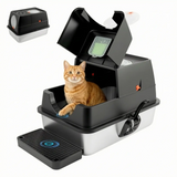 Extra Large Stainless Steel Cat Litter Box – 3-in-1 Enclosed Litter Box with Lid, Scoop & Mat | 60 × 40cm