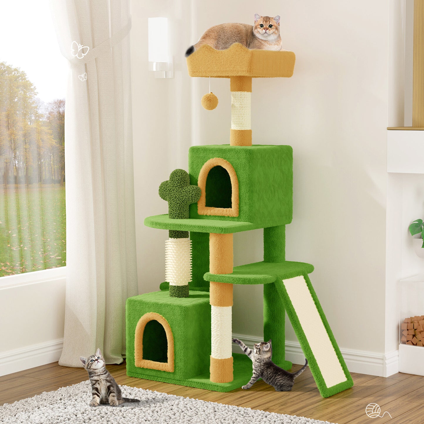 Cat Tree Scratching Post Large Multilevel Climbing Tower Activity Centre 131Cm