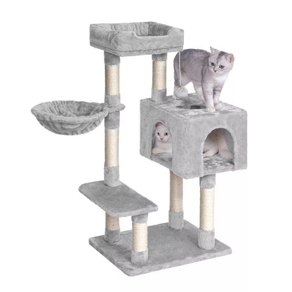 Cat Climbing Tower With Scratching Post (Large) | 100cm Tall Multi-Level with Cozy House