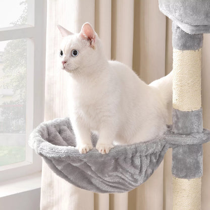 Cat Climbing Tower With Scratching Post (Large) | 100cm Tall Multi-Level with Cozy House