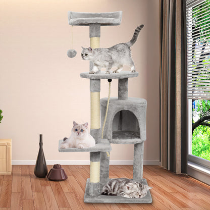 Large 4-Layer Cat Tree Climbing Tower with Scratching Board | 112cm Tall